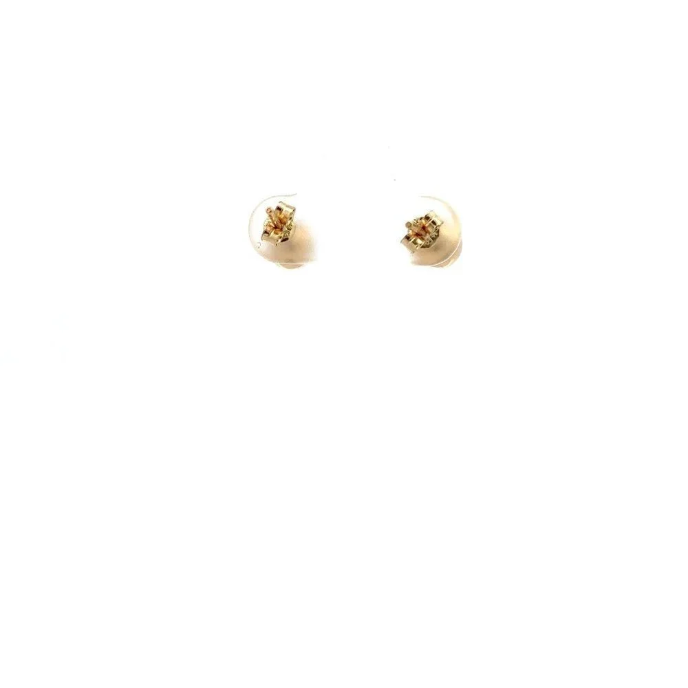 18K Gold Stud Earrings Ball - Picture 6 of 11